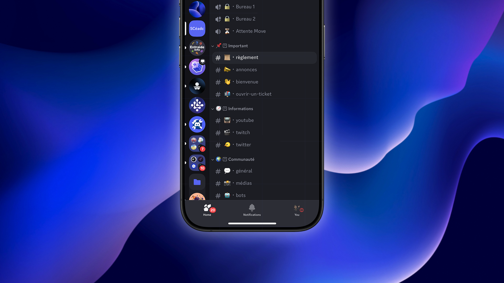 Discord channel organization example